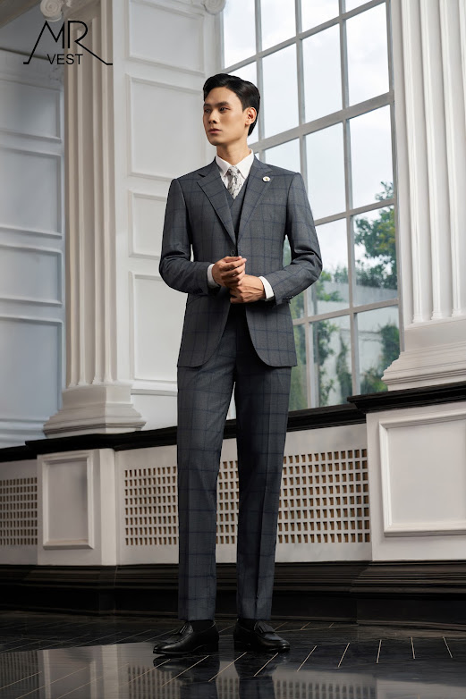 ÁO VEST GHI XÁM KẺ CARO
