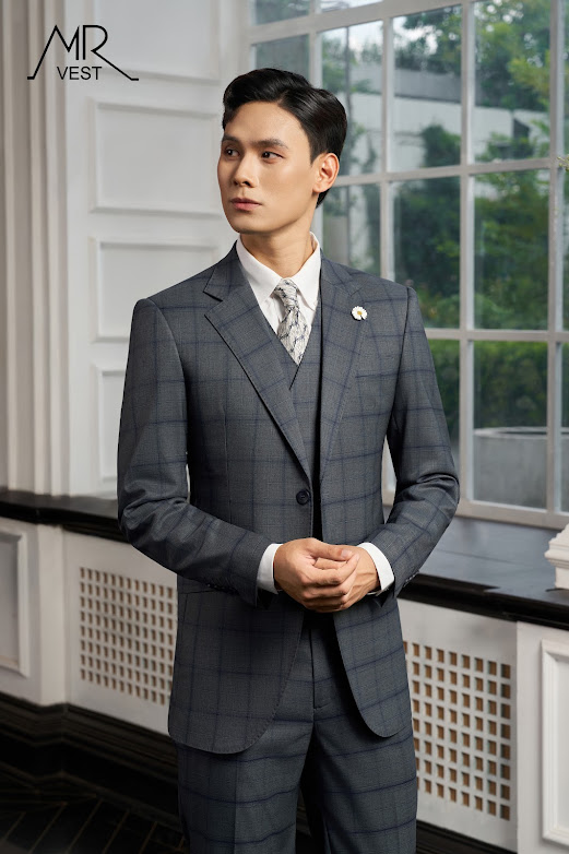 13.2 Avm695 Áo Vest Ghi XÁm KẺ Caro 2650k