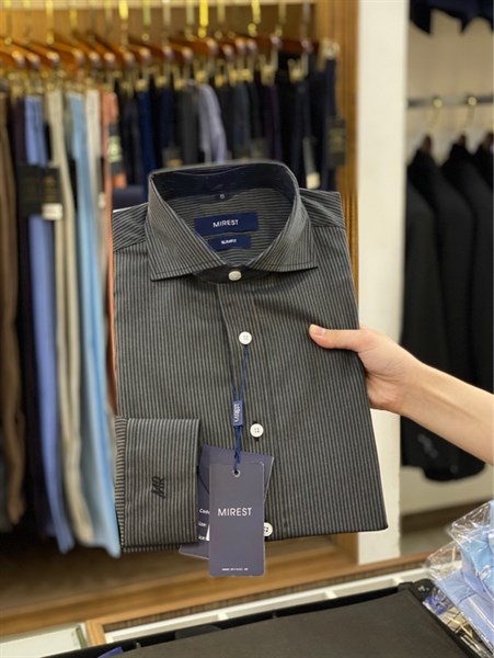 Cutaway Stripe black shirt M