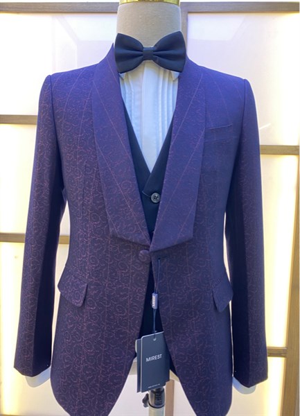 Purple floral brocade gile L