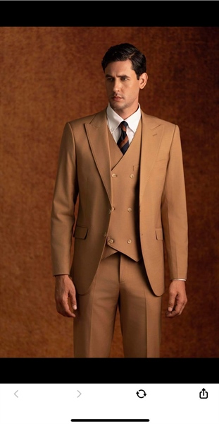 Peak lapel brown jacket XXL