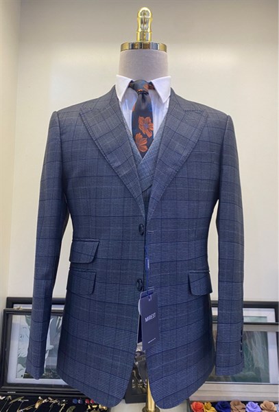 Dark grey glen plaid M
