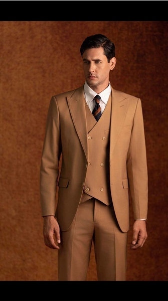 Peak lapel brown jacket M