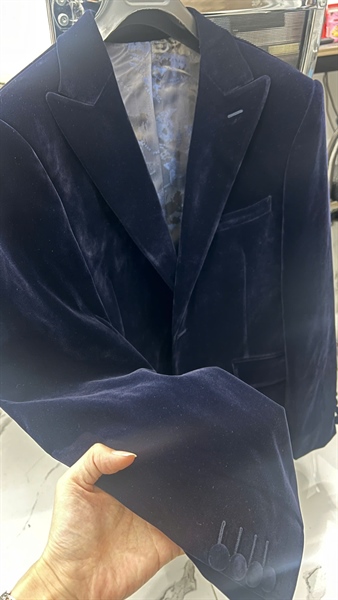 Purple blue velvet jacket XL