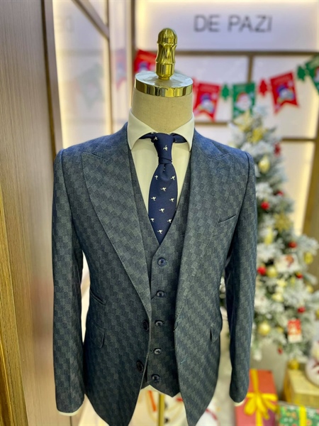 May đo áo vest caro xanh 3D size