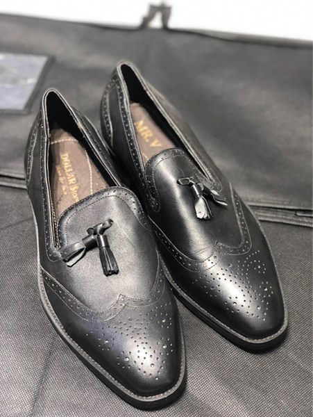 Giày lười đen bướm chuông size 39