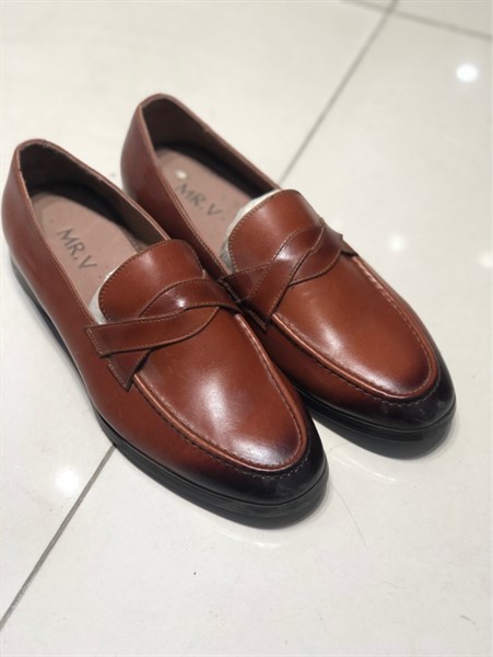 Giày lười nâu đai chéo 38