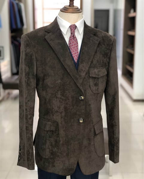 Blazer nhung nâu