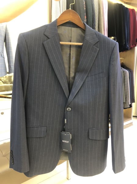 Pin stripes charcoal blue XL