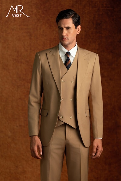 Peak lapel brown jacket XL