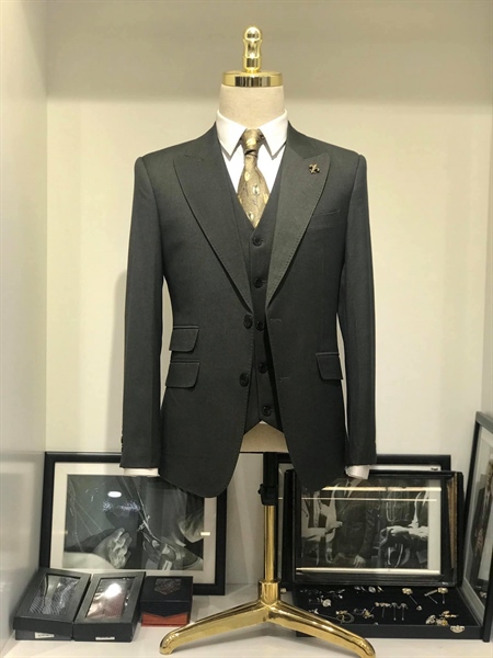 Áo vest ghi rêu wool S