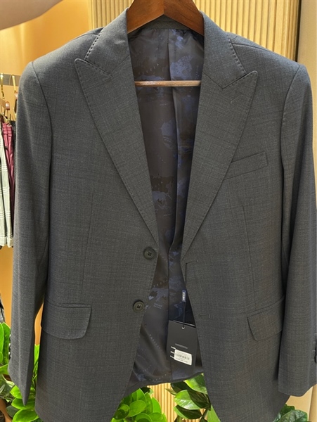 Peak lapel stripe herringbone jacket S