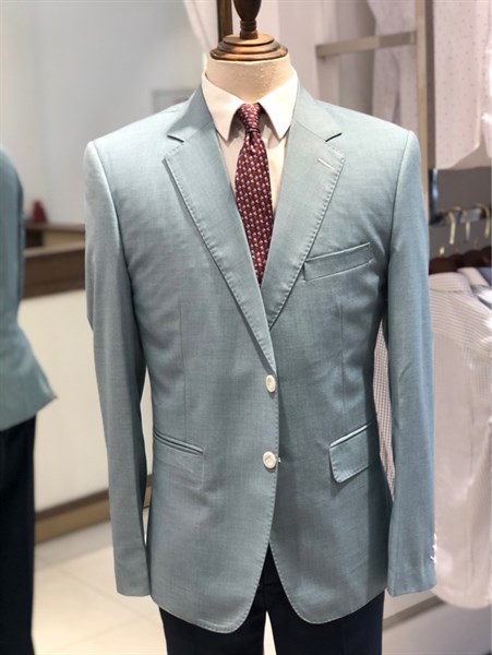 Áo vest xanh nhạt 2 khuy Sh