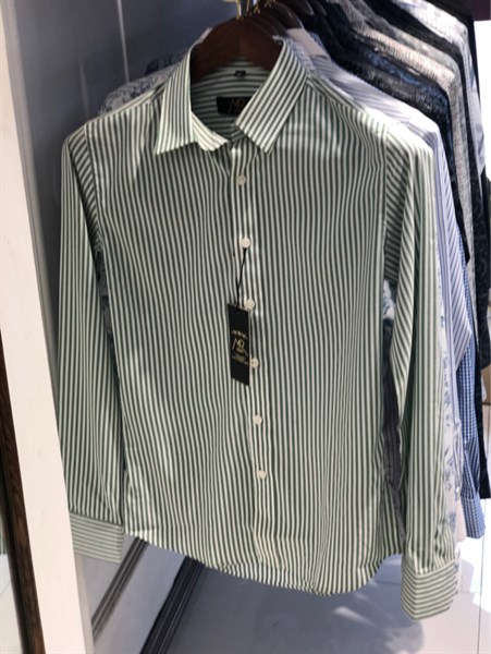 Áo sơ mi dài tay kẻ xanh lá size XXL